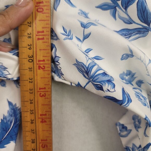 Vintage Deadstock Woolrich Womens Floral Print Cotton Shorts White Blue Size 6 - Picture 9 of 11